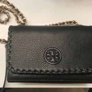 Tory Burch Black Leather Crossbody Bag with wallet